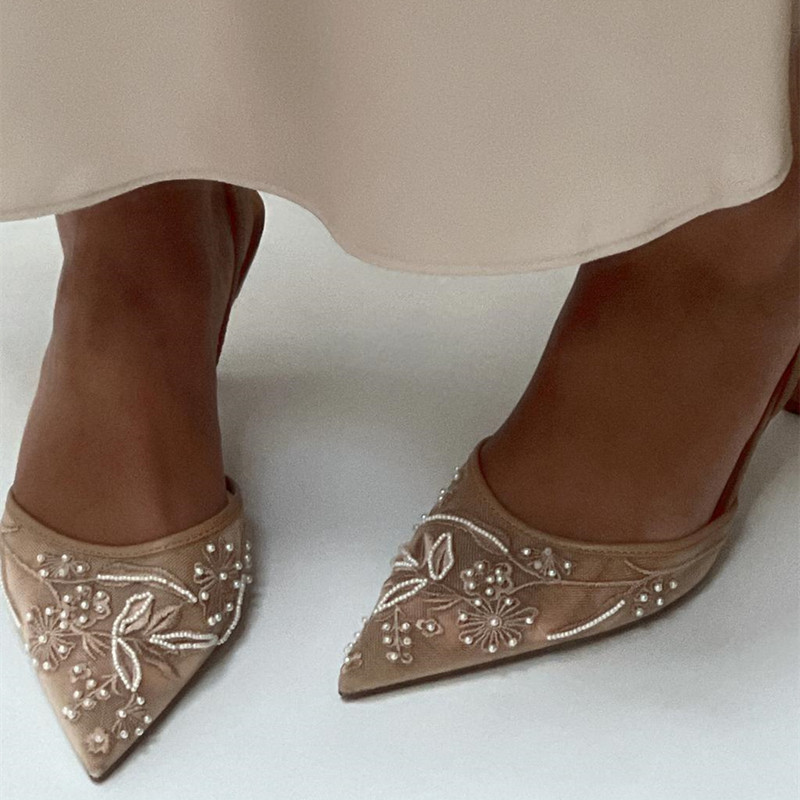 Women Fashion Brand - الصيف والخريف وأشار غرامة كعب شبكة