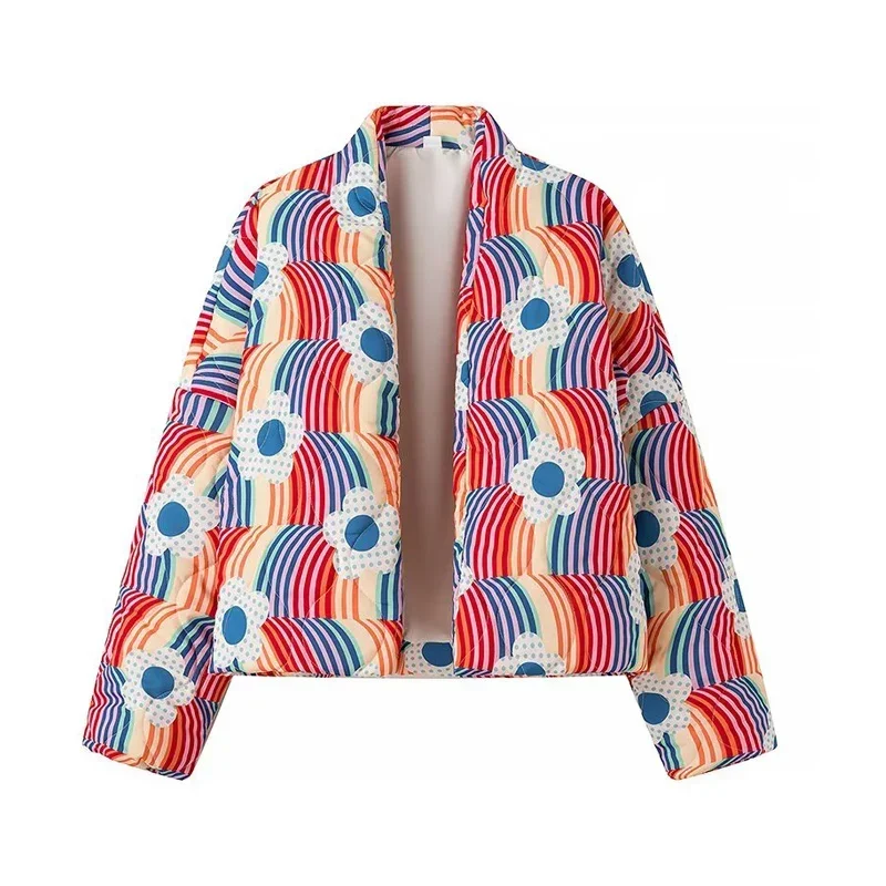 Women'S Fashion Quilted Jacket - موضة طباعة مبطن معاطف للنساء 2023