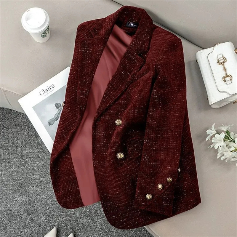 Velvet Blazer Women - جاكيت بدلة نسائي من الكوردروي الأسود