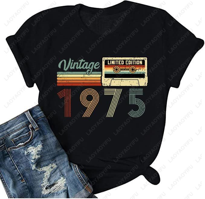 Women'S Fashion Of The 70S - خمر 1975 تي شيرت للنساء 50th