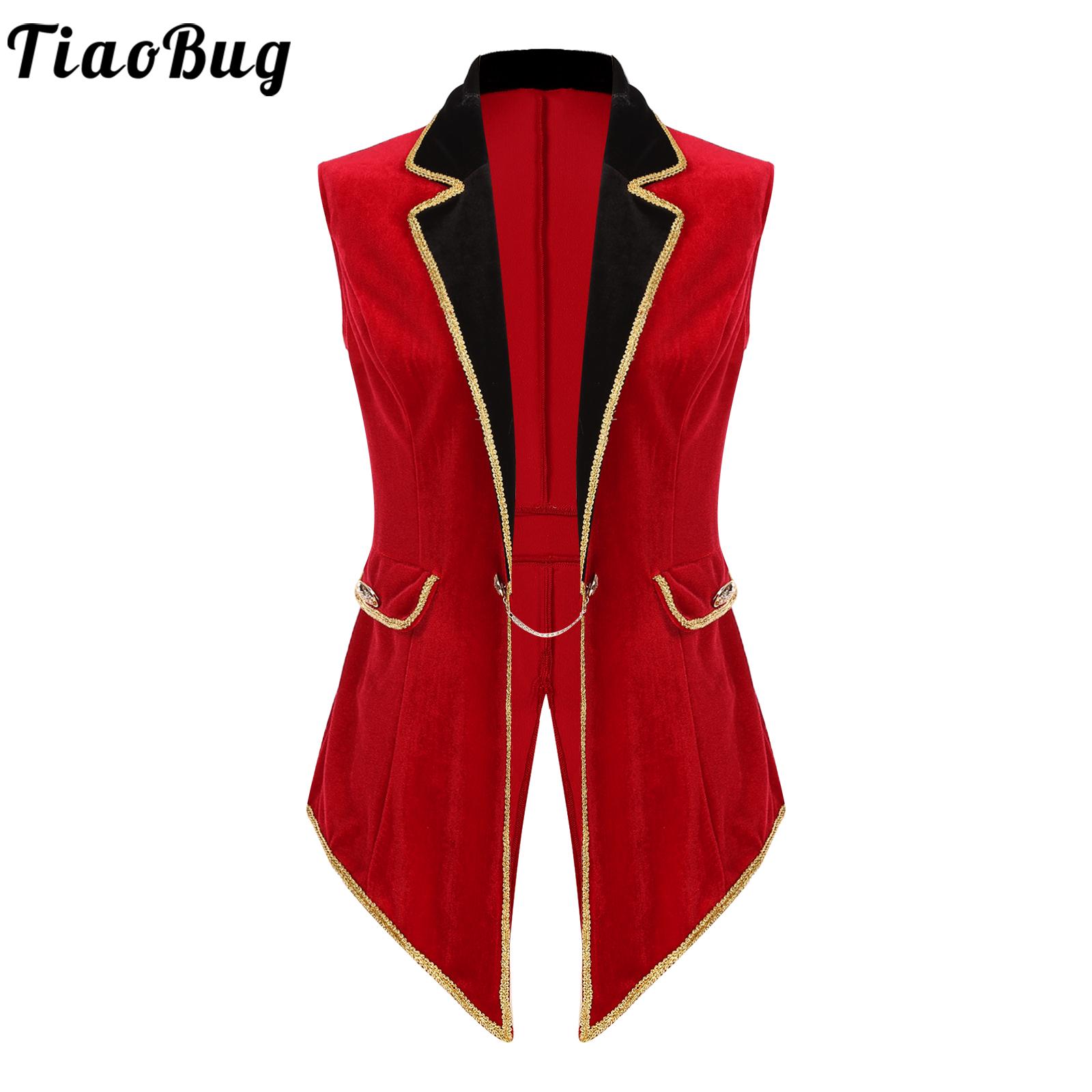 Velvet Blazer Women - أزياء السيرك النسائية Ringmaster أزياء الهالوين
