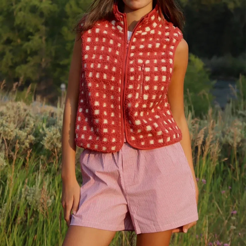 Women'S Fashion Quilted Jacket - سترة نسائية جديدة من الفليس القطبي،