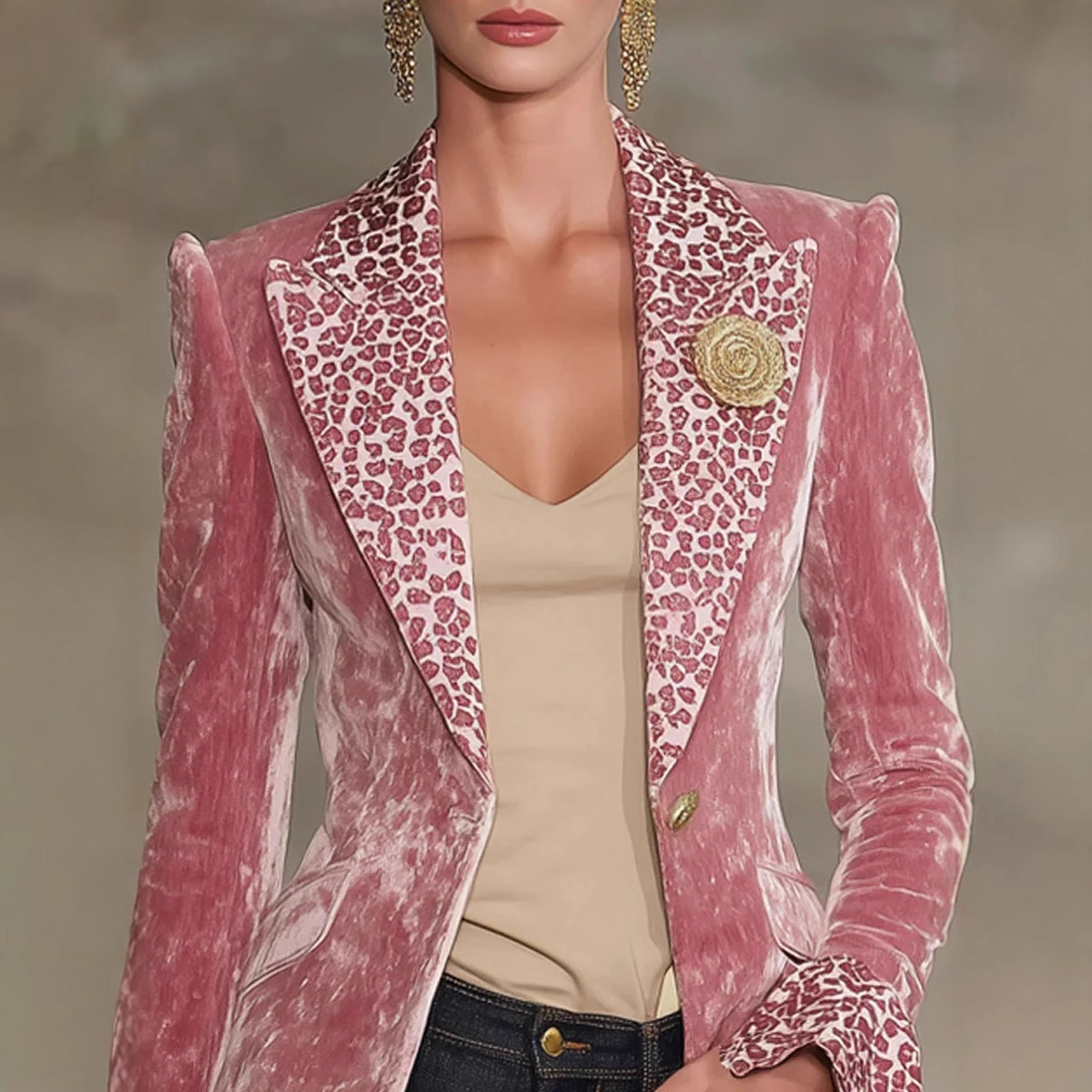 المرأة المخملية السترة ليوبارد - مراجعة Velvet Blazer Women وسعره