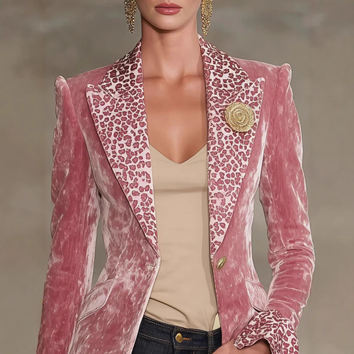 المرأة المخملية السترة ليوبارد - مراجعة Velvet Blazer Women وسعره