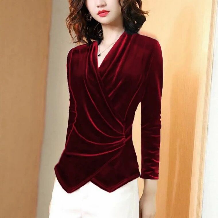 بلوزة نسائية لخريف 2025 قميص م - مراجعة Velvet Blazer Women وسعره