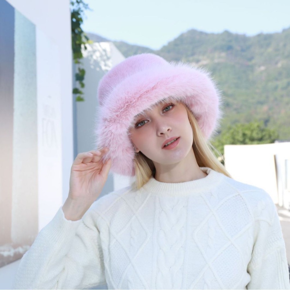 قبعة دافئة جديدة من الفرو النا - مراجعة Bucket Hat Women وسعره