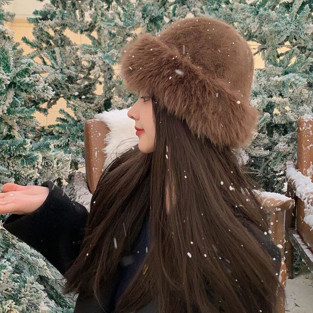 قبعة دافئة جديدة من الفرو النا - مراجعة Bucket Hat Women وسعره