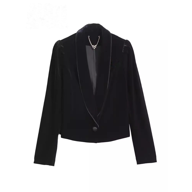 الذهب المخملية البدلة سترة قصي - مراجعة Velvet Blazer Women وسعره