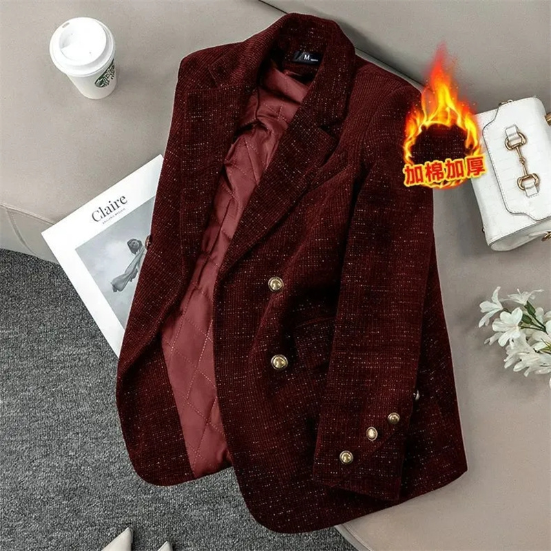 جاكيت بدلة نسائي من الكوردروي  - مراجعة Velvet Blazer Women وسعره