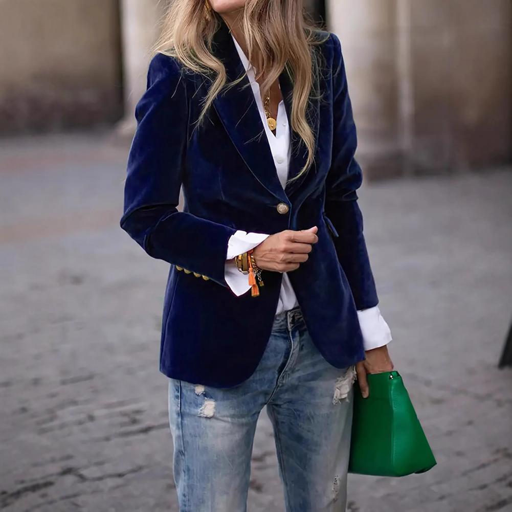 بليزر نسائي مخملي كبير الحجم ب - مراجعة Velvet Blazer Women وسعره