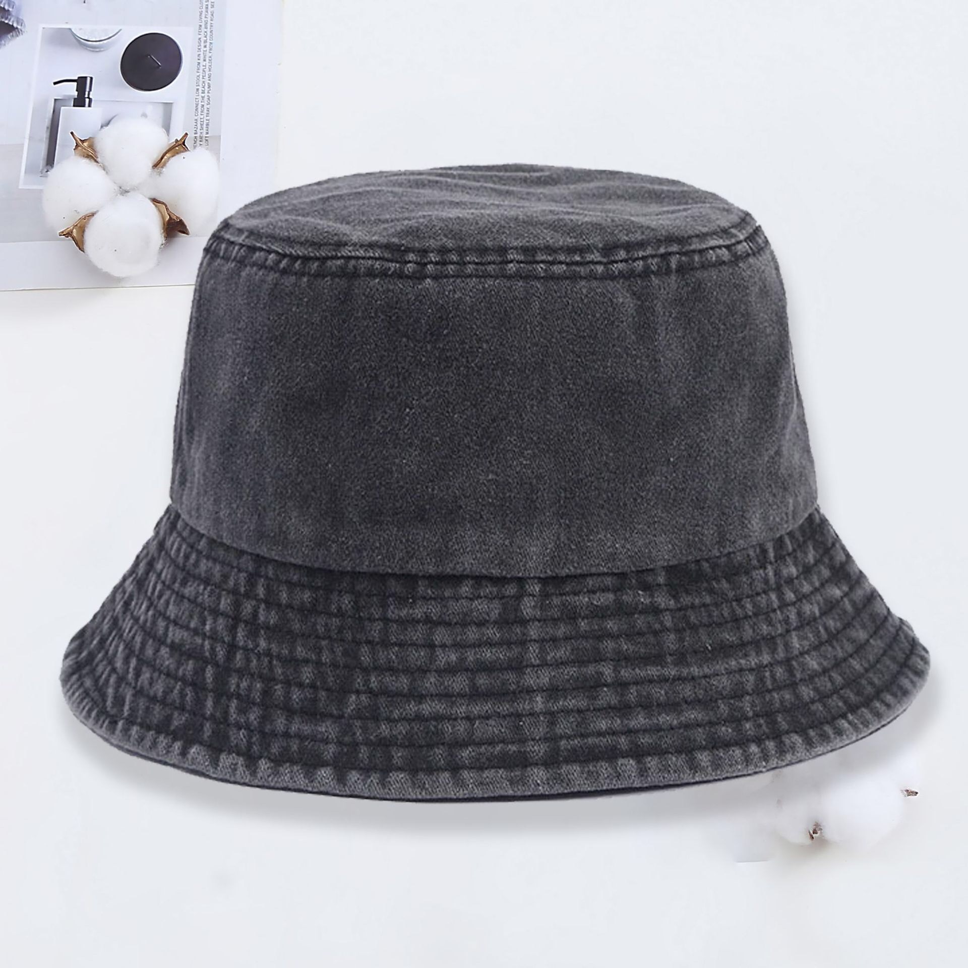 قبعة دنيم بتصميم مخصص وشعار خا - مراجعة Bucket Hat Women وسعره