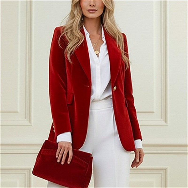 بليزر نسائي جديد لخريف 2026 من - مراجعة Velvet Blazer Women وسعره