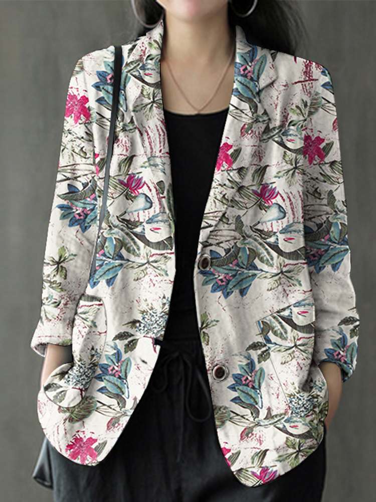 سترة زهرية نسائية بأكمام طويلة - مراجعة Velvet Blazer Women وسعره
