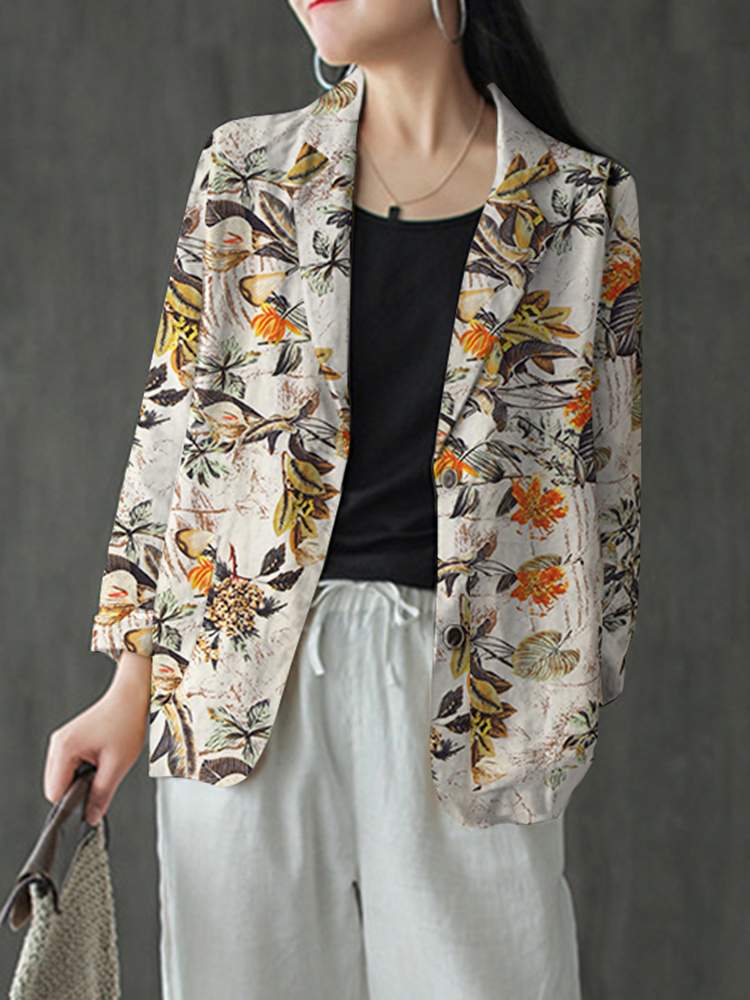 سترة زهرية نسائية بأكمام طويلة - مراجعة Velvet Blazer Women وسعره