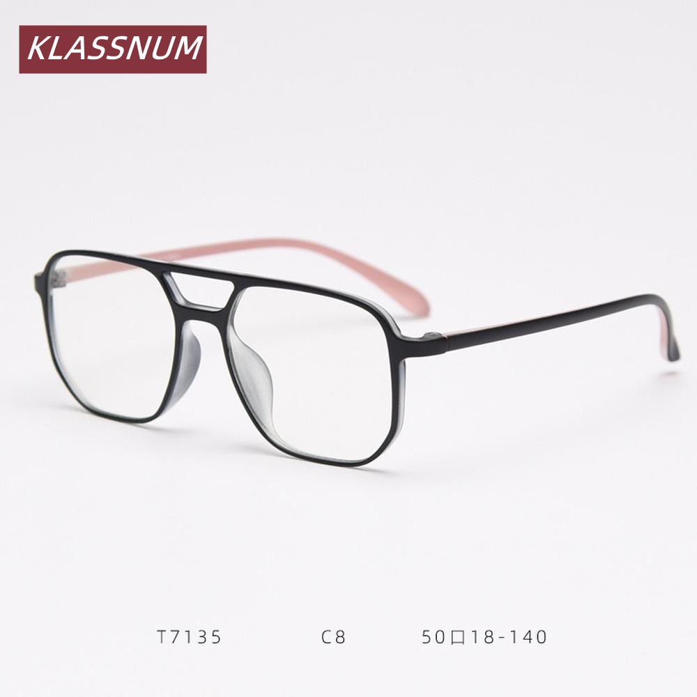 إطار نظارات مربع بجسر مزدوج من - مراجعة Women'S Fashion Glasses Non Prescription وسعره