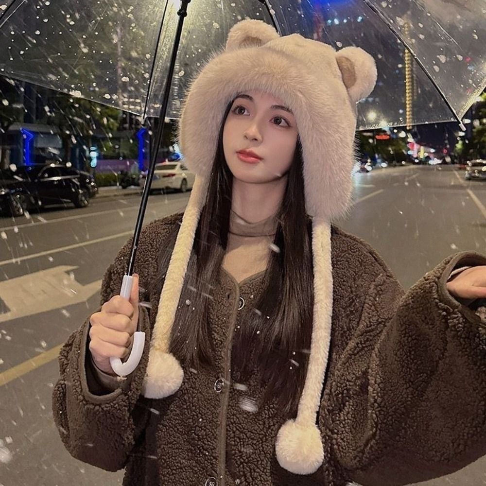 قبعة شتوية دافئة لطيفة برباط آ - مراجعة Bucket Hat Women وسعره