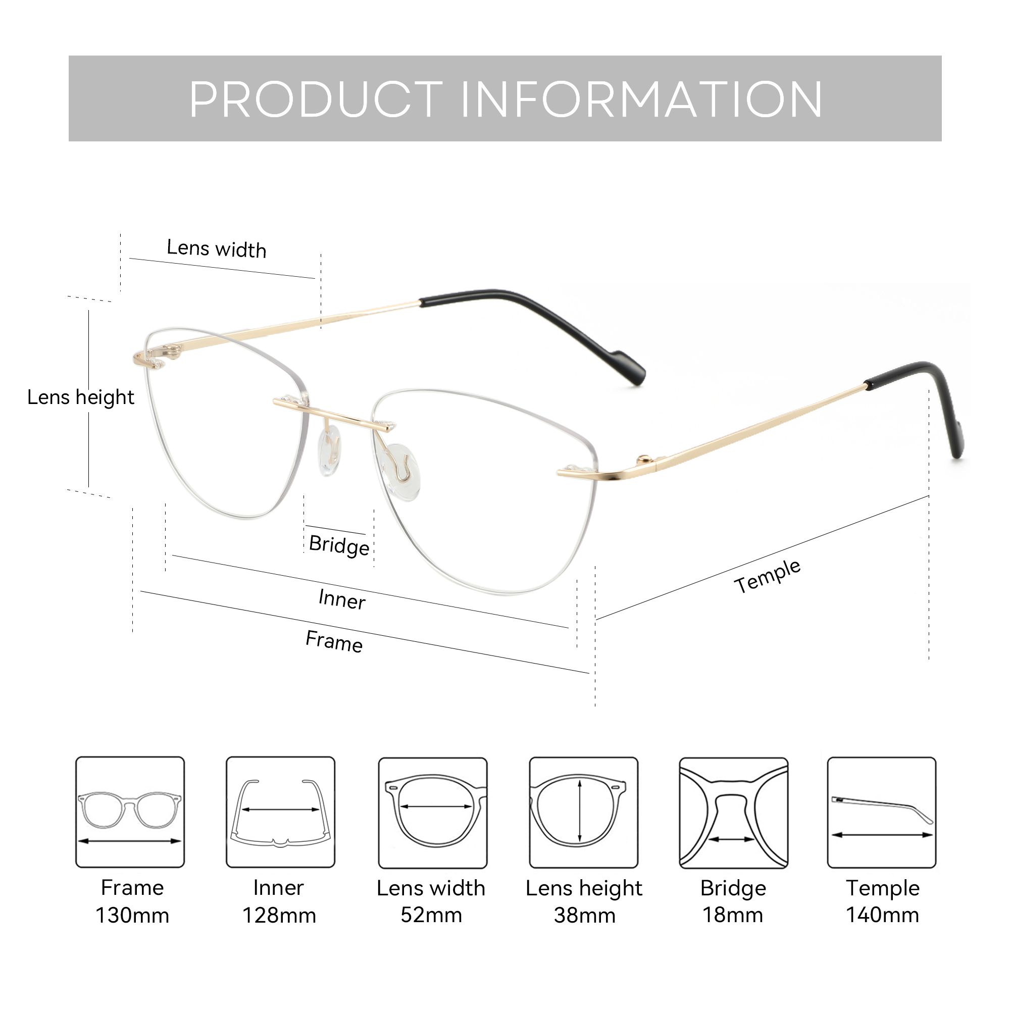 نظارات بصرية بدون إطار لعين ال - مراجعة Women'S Fashion Glasses Non Prescription وسعره